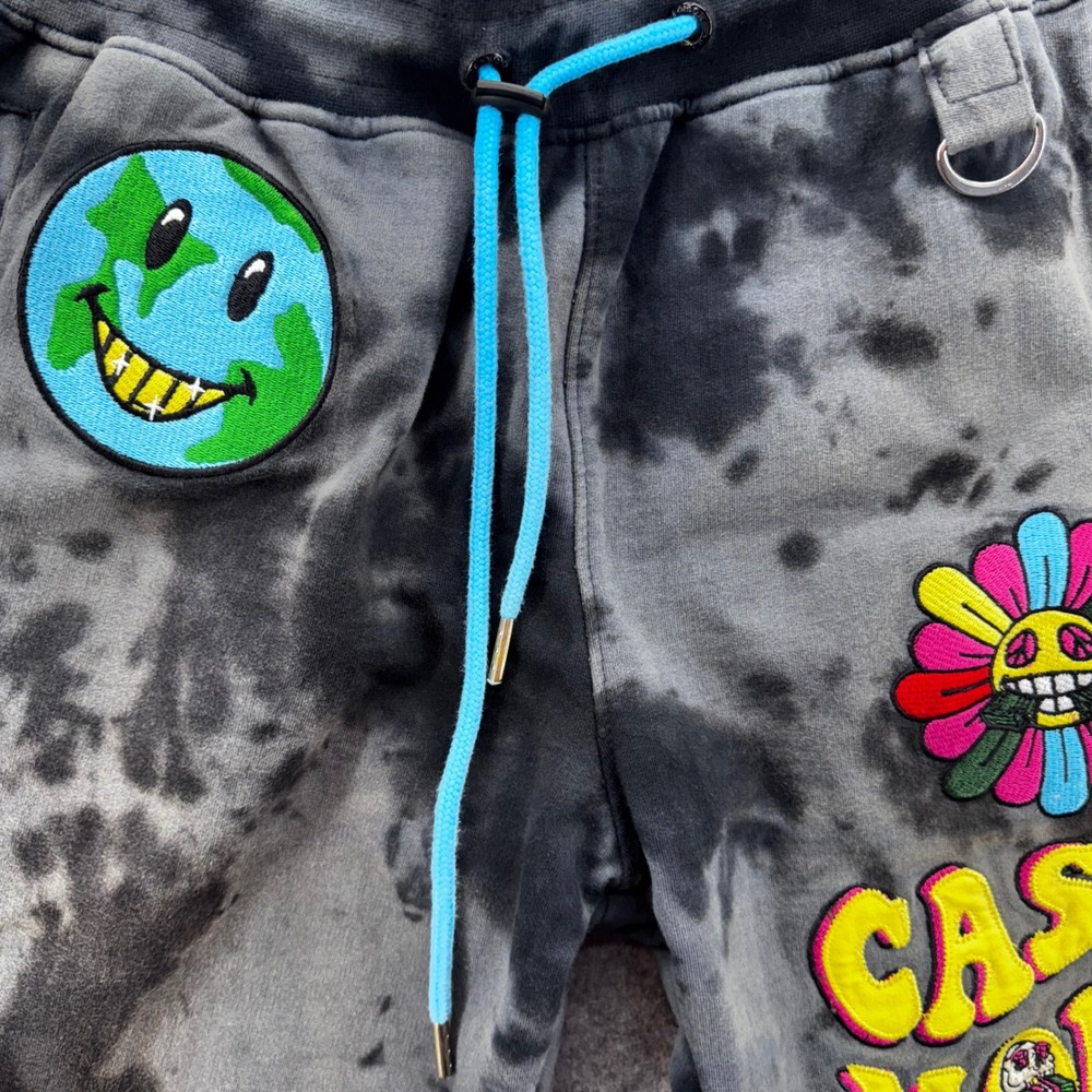REASON Cash Money Tie Dye Jogger Sweatpant Size M Embroidered Patches‎ Graphic - Picture 7 of 11